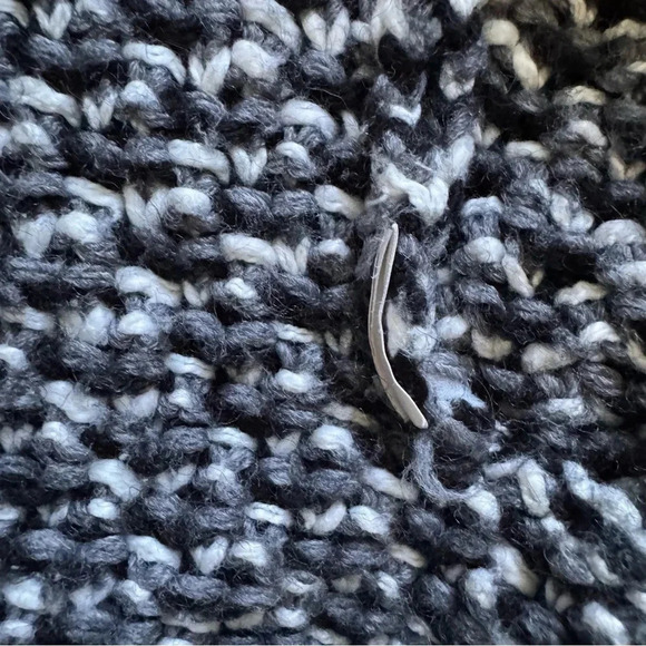 Zara Knit Chunky Black White Grey Open Front Cardigan Sweater M - Picture 11 of 11